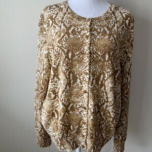🌾TRADITION Sz XL Animal print  Cardigan Sweater Button Down* 100% Cotton …